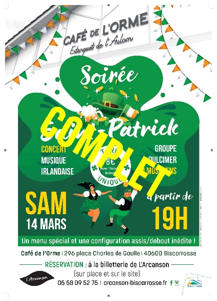 Soirée-concert Saint Patrick au Café de l'Orme